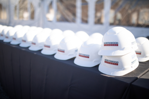 Northwood Commons - hard hats for groundbreaking 2018