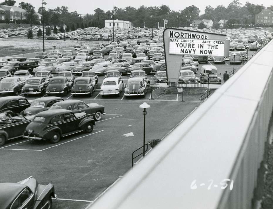 Northwoods Theatre parking lot 1951